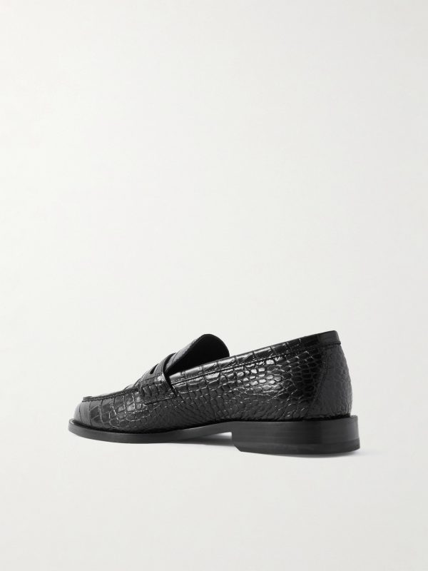 Perry Croc-Effect Leather Loafers - BK