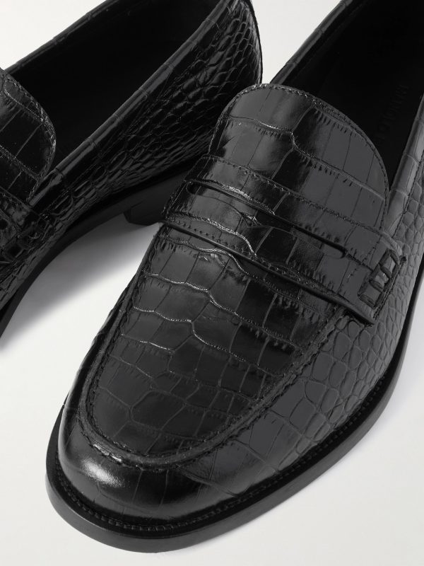 Perry Croc-Effect Leather Loafers - CU
