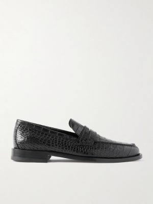 Perry Croc-Effect Leather Loafers