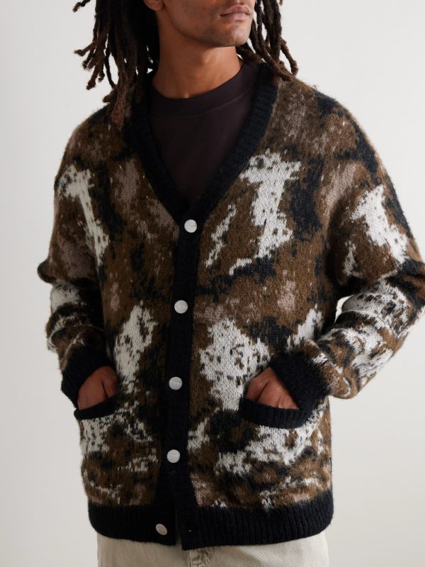 Merton Camouflage Intarsia-Knit Cardigan - FR Merton Camouflage Intarsia-Knit Cardigan - FR