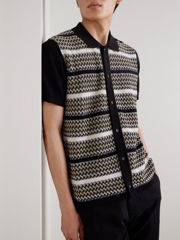 Striped Jacquard-Knit Organic Cotton Shirt - FR