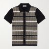 Striped Jacquard-Knit Organic Cotton Shirt