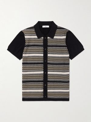 Striped Jacquard-Knit Organic Cotton Shirt Striped Jacquard-Knit Organic Cotton Shirt