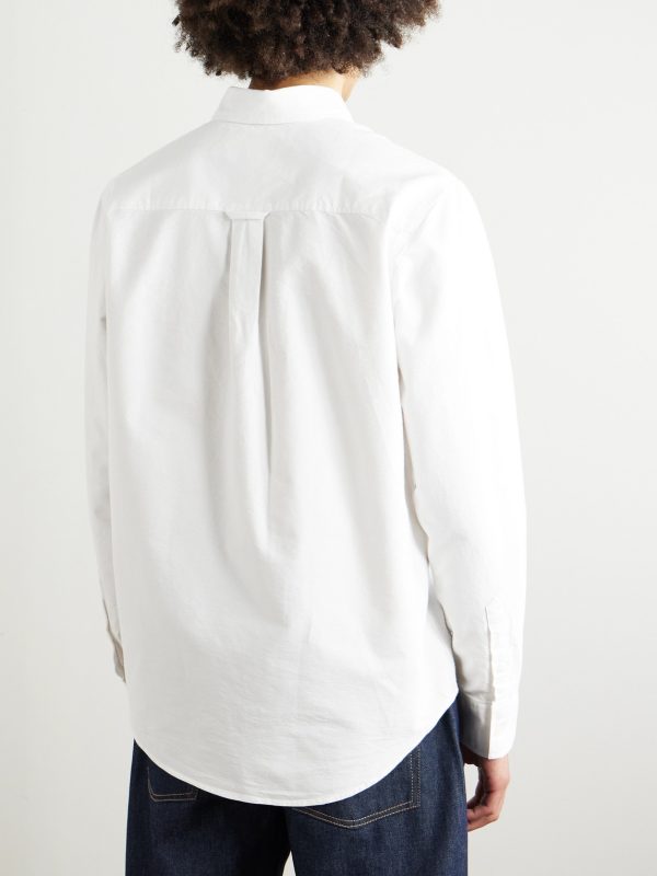 Colby 5910 Button-Down Collar Logo-Embroidered Organic Cotton Shirt - BK Colby 5910 Button-Down Collar Logo-Embroidered Organic Cotton Shirt - BK