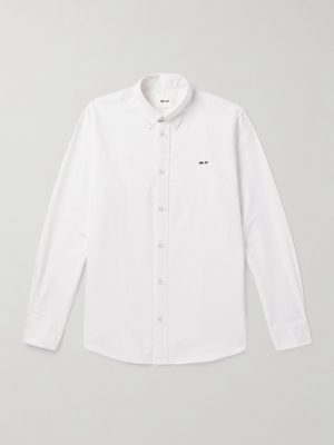 Colby 5910 Button-Down Collar Logo-Embroidered Organic Cotton Shirt Colby 5910 Button-Down Collar Logo-Embroidered Organic Cotton Shirt