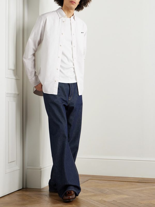 Colby 5910 Button-Down Collar Logo-Embroidered Organic Cotton Shirt - OU Colby 5910 Button-Down Collar Logo-Embroidered Organic Cotton Shirt - OU