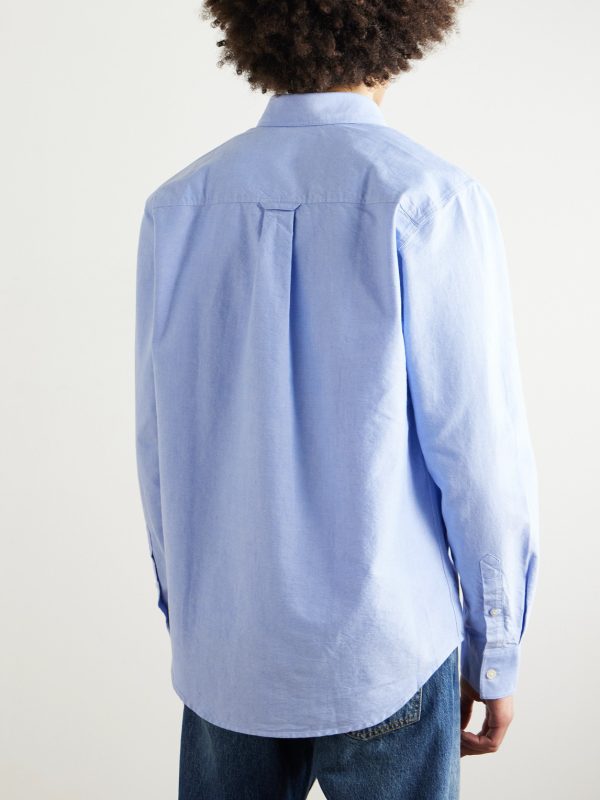 Colby 5910 Button-Down Collar Logo-Embroidered Organic Cotton Shirt - BK Colby 5910 Button-Down Collar Logo-Embroidered Organic Cotton Shirt - BK