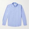 Colby 5910 Button-Down Collar Logo-Embroidered Organic Cotton Shirt Colby 5910 Button-Down Collar Logo-Embroidered Organic Cotton Shirt