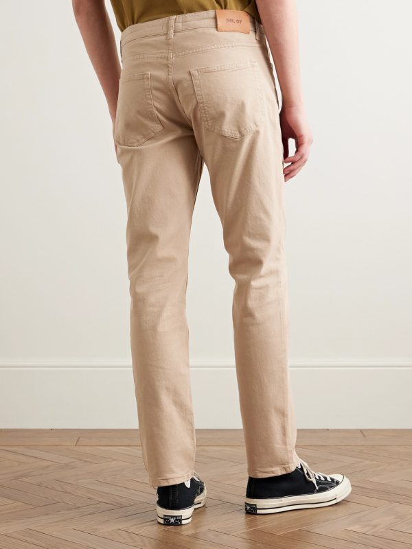 Tony 1923 Slim-Fit Garment-Dyed Organic Cotton-Blend Twill Trousers - BK