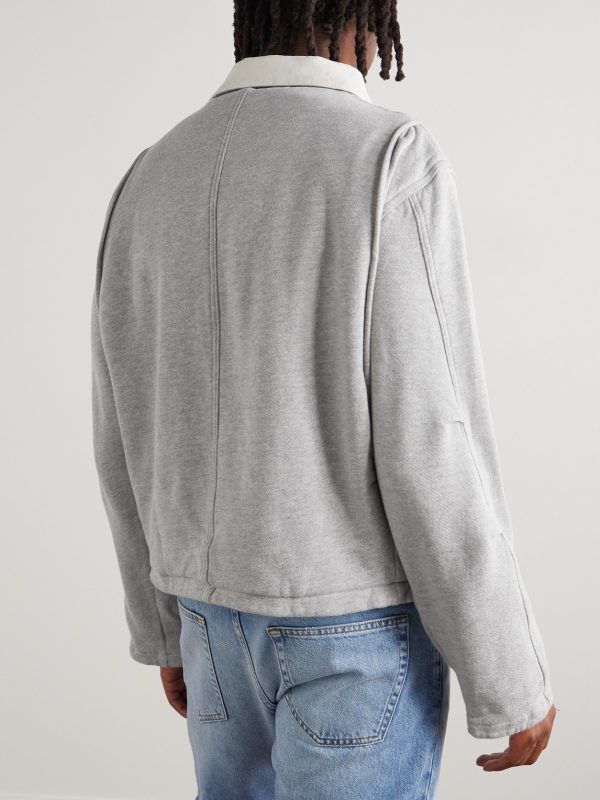 Utility Heavyweight Structured-Fleece Cotton-Jersey Zip-Up Jacket - BK