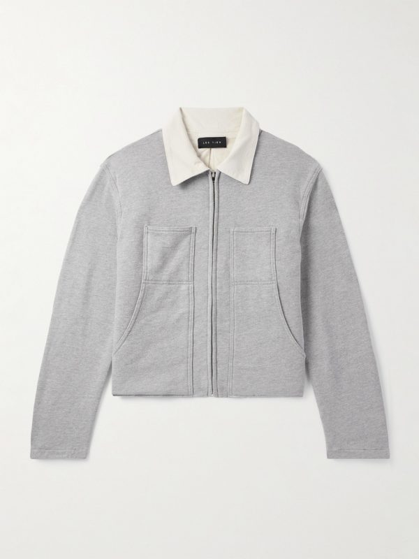 Utility Heavyweight Structured-Fleece Cotton-Jersey Zip-Up Jacket