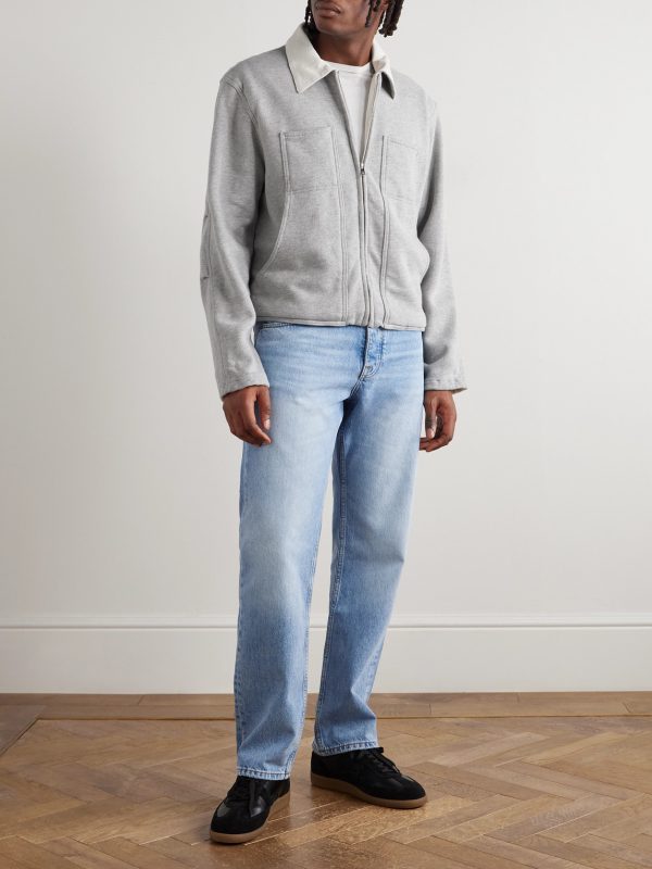 Utility Heavyweight Structured-Fleece Cotton-Jersey Zip-Up Jacket - OU