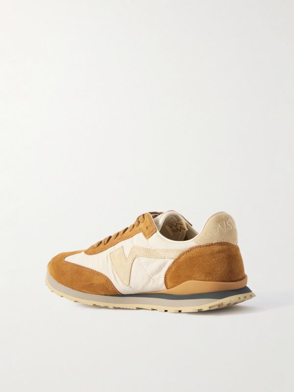 FKT Runner Suede-Trimmed Quilted Canvas Sneakers - BK FKT Runner Suede-Trimmed Quilted Canvas Sneakers - BK
