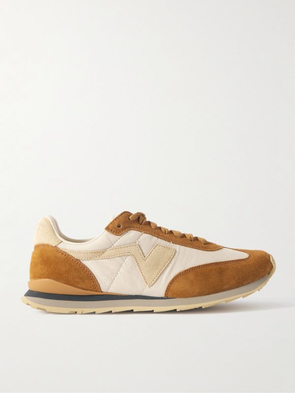 FKT Runner Suede-Trimmed Quilted Canvas Sneakers FKT Runner Suede-Trimmed Quilted Canvas Sneakers
