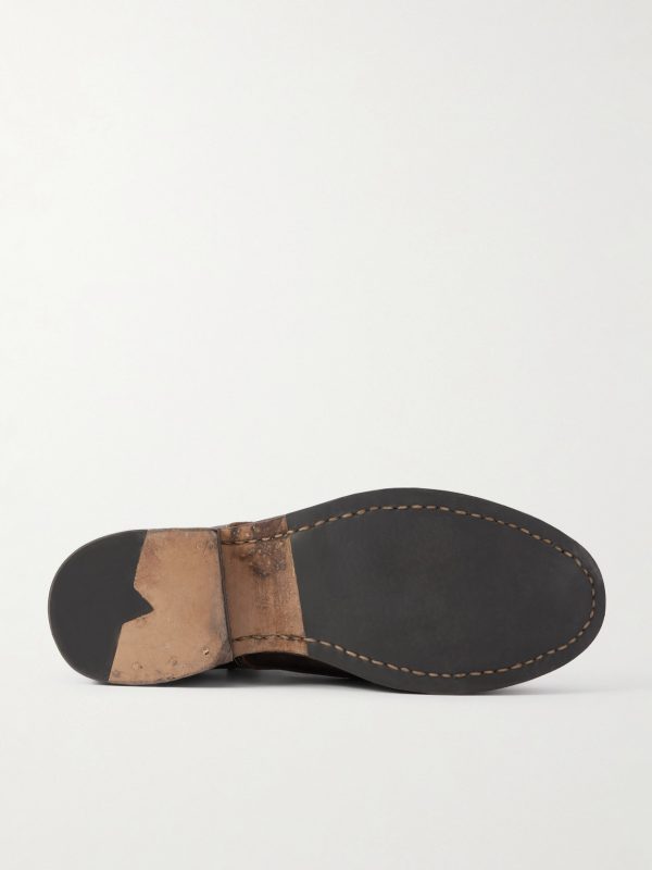 Virgil Distressed Leather Lace-Up Boots - E1 Virgil Distressed Leather Lace-Up Boots - E1