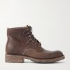 Virgil Distressed Leather Lace-Up Boots Virgil Distressed Leather Lace-Up Boots