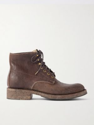 Virgil Distressed Leather Lace-Up Boots Virgil Distressed Leather Lace-Up Boots
