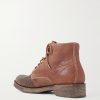 Virgil Distressed Leather Lace-Up Boots - BK