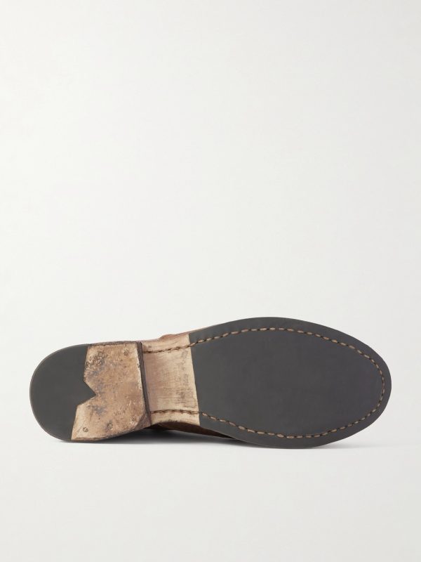Virgil Distressed Leather Lace-Up Boots - E1