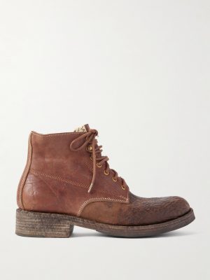 Virgil Distressed Leather Lace-Up Boots Virgil Distressed Leather Lace-Up Boots