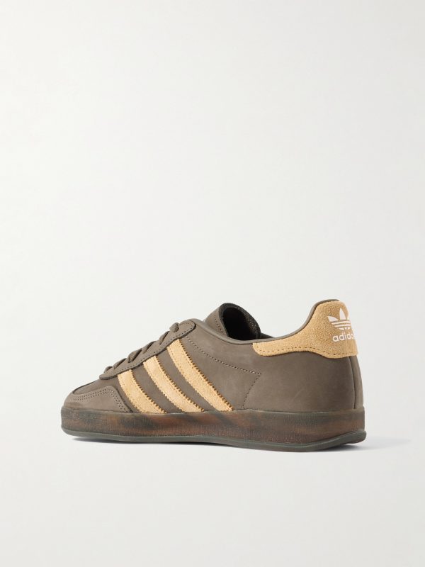 Gazelle Indoor Suede-Trimmed Leather Sneakers - BK