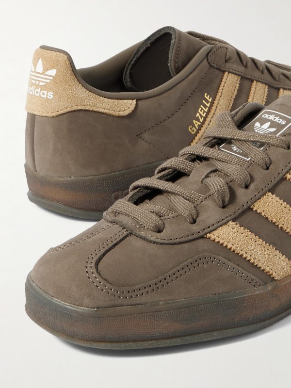 Gazelle Indoor Suede-Trimmed Leather Sneakers - CU