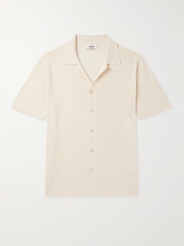 Camp-Collar Cotton Shirt