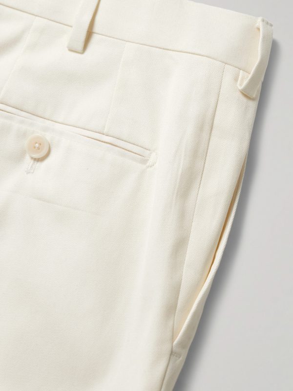 Straight-Leg Pleated Stretch Cotton-Twill Trousers - CU Straight-Leg Pleated Stretch Cotton-Twill Trousers - CU
