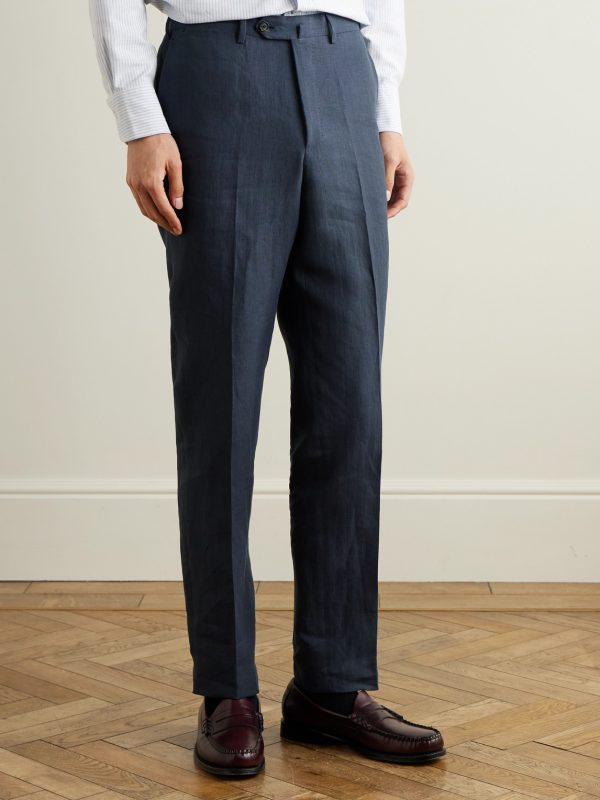 Straight-Leg Linen Suit Trousers - FR Straight-Leg Linen Suit Trousers - FR