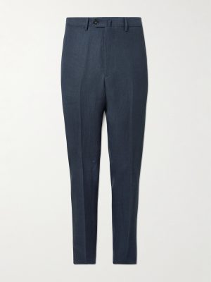 Straight-Leg Linen Suit Trousers Straight-Leg Linen Suit Trousers