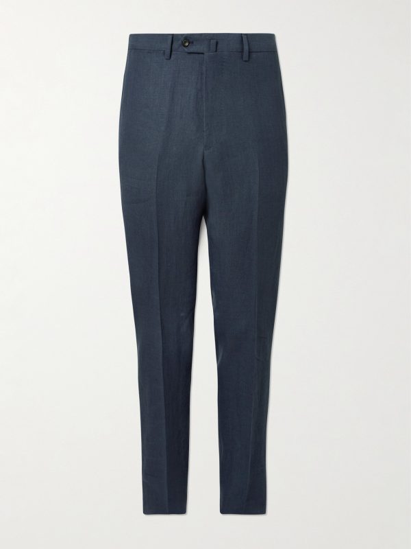 Straight-Leg Linen Suit Trousers Straight-Leg Linen Suit Trousers