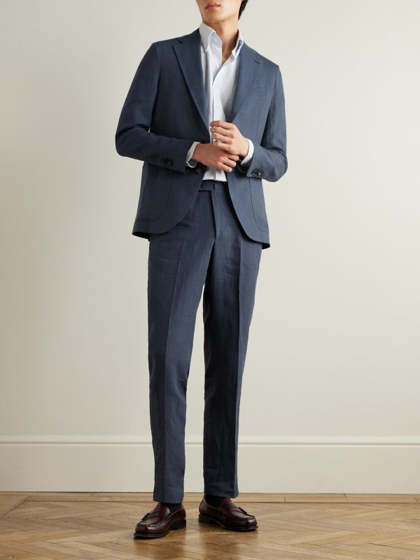 Straight-Leg Linen Suit Trousers - OU Straight-Leg Linen Suit Trousers - OU