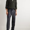 Jared Straight-Leg Pleated Wool-Blend Flannel Drawstring Trousers - OU Jared Straight-Leg Pleated Wool-Blend Flannel Drawstring Trousers - OU