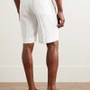 Straight-Leg Garment-Dyed Linen Shorts - BK Straight-Leg Garment-Dyed Linen Shorts - BK