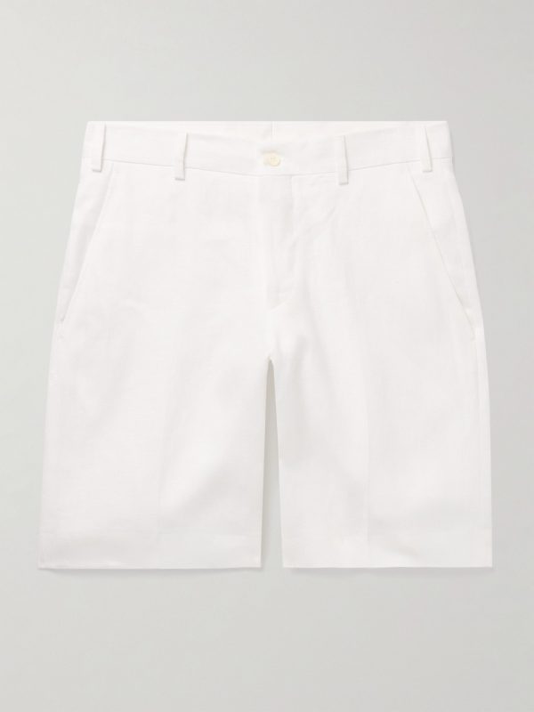 Straight-Leg Garment-Dyed Linen Shorts Straight-Leg Garment-Dyed Linen Shorts