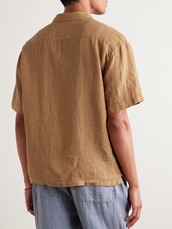 Bart Slim-Fit Convertible-Collar Linen Shirt - BK Bart Slim-Fit Convertible-Collar Linen Shirt - BK
