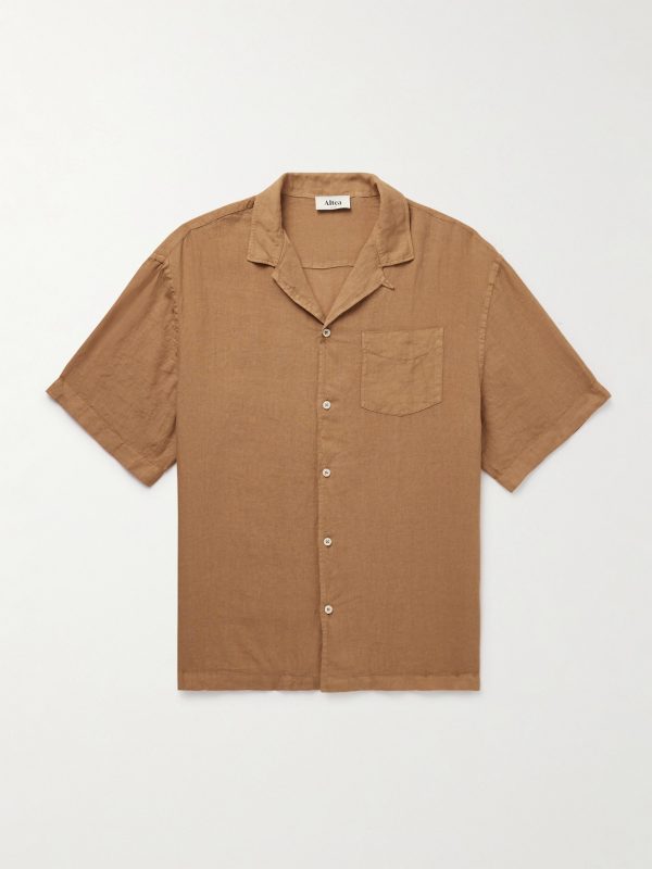 Bart Slim-Fit Convertible-Collar Linen Shirt Bart Slim-Fit Convertible-Collar Linen Shirt