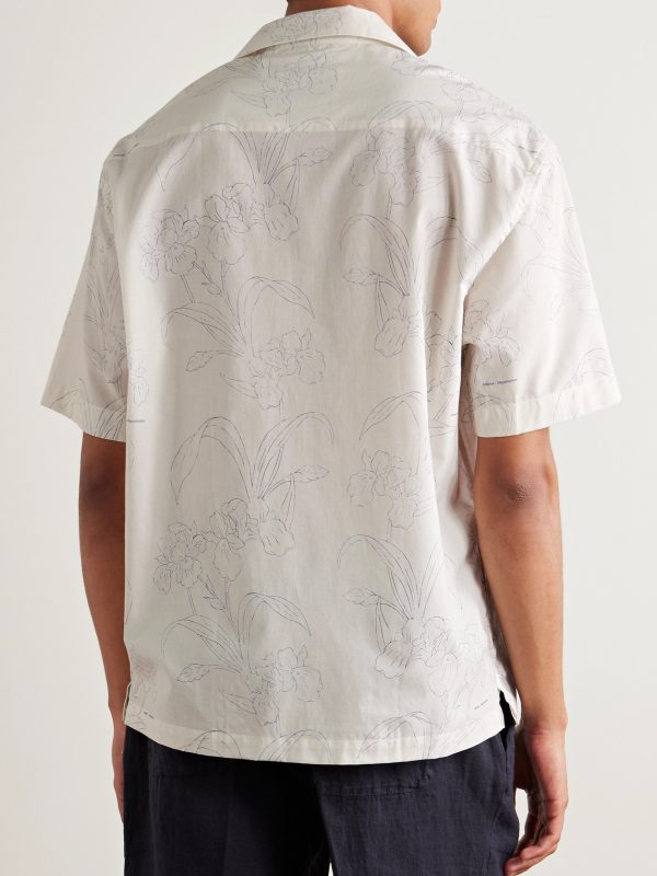 Bart Slim-Fit Convertible-Collar Floral-Print Cotton-Voile Shirt - BK