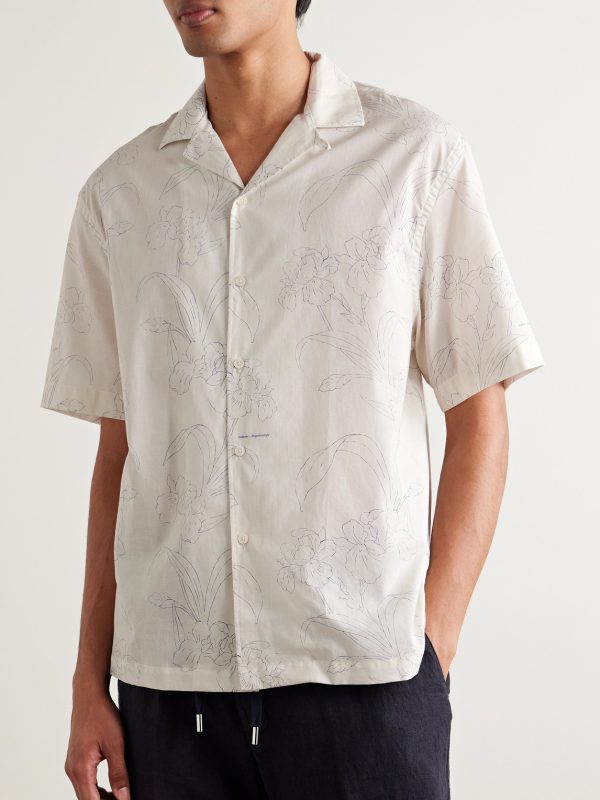 Bart Slim-Fit Convertible-Collar Floral-Print Cotton-Voile Shirt - FR