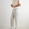 Striped Linen and Cotton-Blend T-Shirt - OU Striped Linen and Cotton-Blend T-Shirt - OU