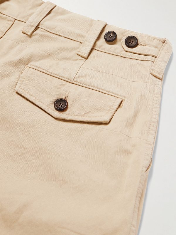 Straight-Leg Peached Cotton-Twill Trousers - CU Straight-Leg Peached Cotton-Twill Trousers - CU