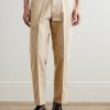 Straight-Leg Peached Cotton-Twill Trousers - FR Straight-Leg Peached Cotton-Twill Trousers - FR
