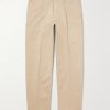 Straight-Leg Peached Cotton-Twill Trousers Straight-Leg Peached Cotton-Twill Trousers