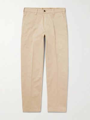 Straight-Leg Peached Cotton-Twill Trousers Straight-Leg Peached Cotton-Twill Trousers