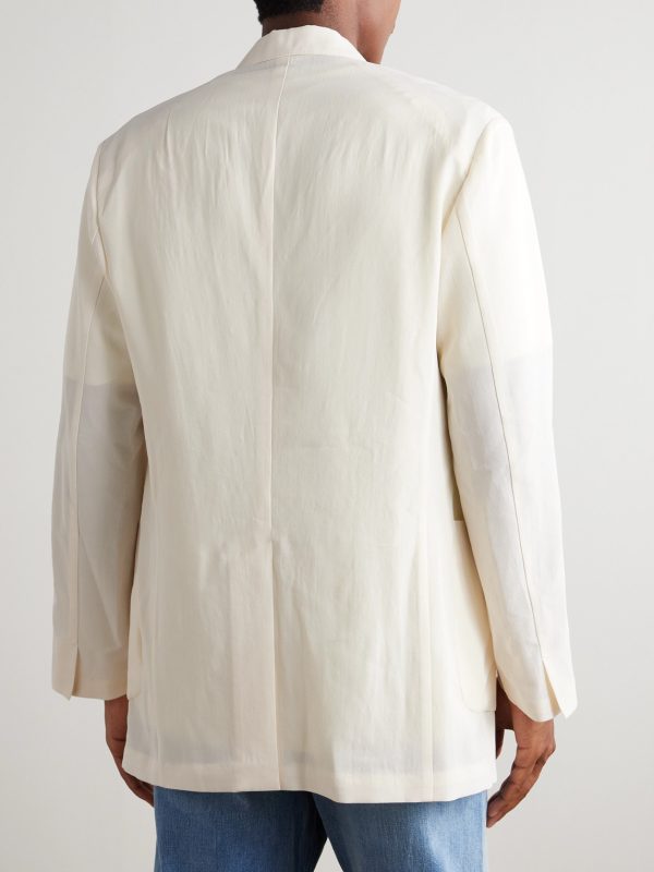 Oversized Cotton and Wool-Blend Gabardine Blazer - BK