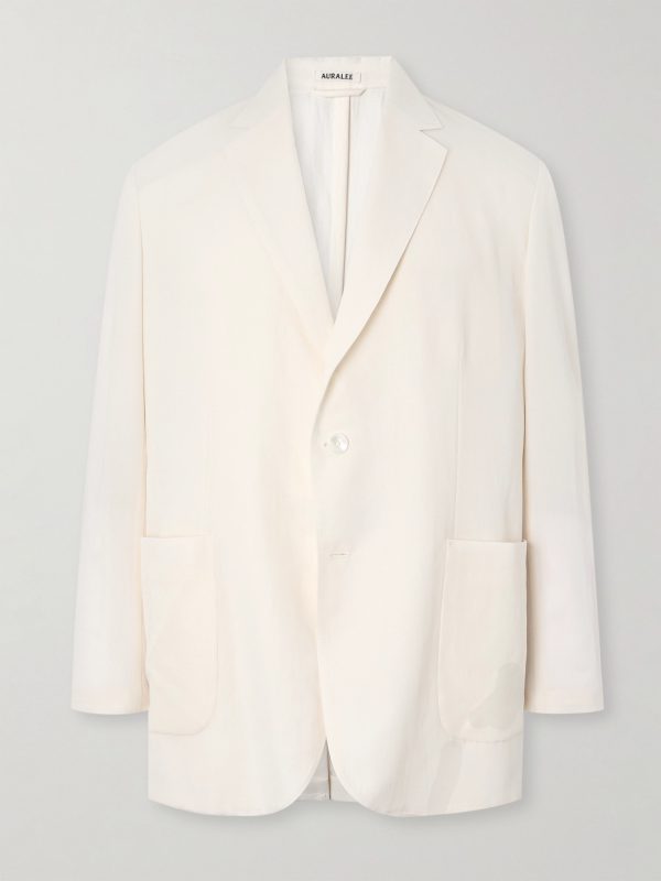 Oversized Cotton and Wool-Blend Gabardine Blazer