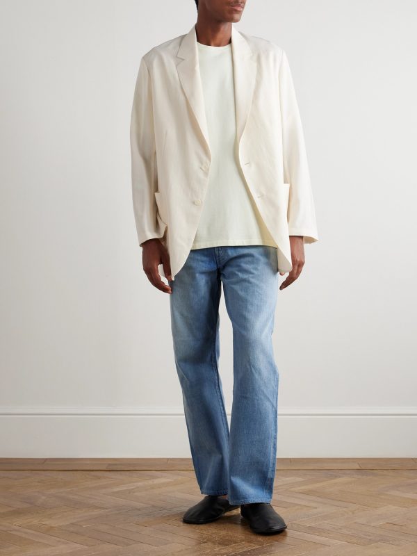 Oversized Cotton and Wool-Blend Gabardine Blazer - OU