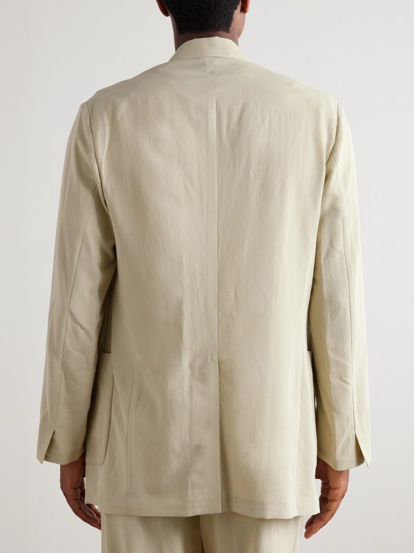 Oversized Cotton and Wool-Blend Gabardine Blazer - BK
