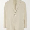 Oversized Cotton and Wool-Blend Gabardine Blazer