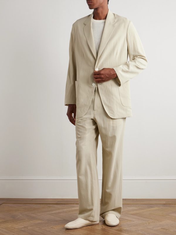 Oversized Cotton and Wool-Blend Gabardine Blazer - OU